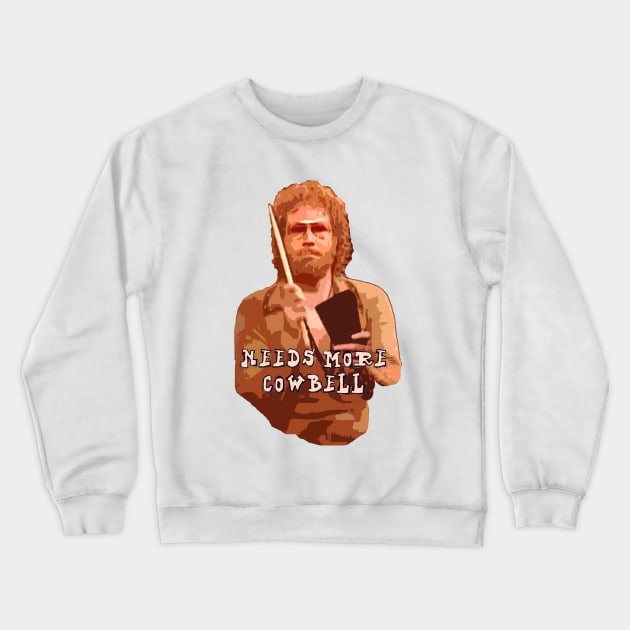 Needs More Cowbell Crewneck Sweatshirt by Hook, Line, and Stinker--Puns & More